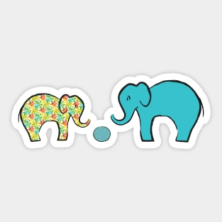 Elephants playing ball Sticker